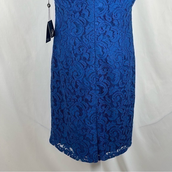Anthropologie Adrianna Papell Cobalt Blue Lace Holiday Party Event Dress NWT - Picture 7 of 14